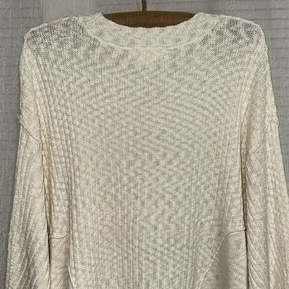 PINK REPUBLIC XL Juniors Crème Fresh Ivory Knit Boxy Fit Cropped Sweater - Picture 9 of 16